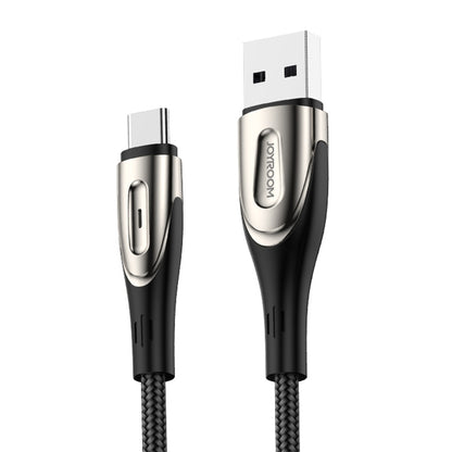 JOYROOM S-M411 Sharp Series 3A USB-C / Type-C Interface Charging + Transmission Nylon Braided Data Cable with Drop-shaped Indicator Light, Cable Length: 1.2m (Black) - USB-C & Type-C Cable by JOYROOM | Online Shopping South Africa | PMC Jewellery