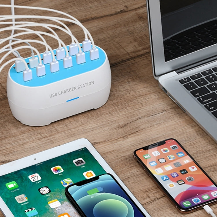 830-12 120W 12 USB Ports Multifunction Smart Charger Station AC100-240V, US Plug(White) - Multifunction Charger by PMC TechLife | Online Shopping South Africa | PMC TechLife