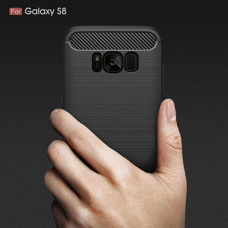 For Galaxy S8 Brushed Carbon Fiber Texture Shockproof TPU Protective Cover Case (Black) - free shipping - PMC TechLife - Order now!