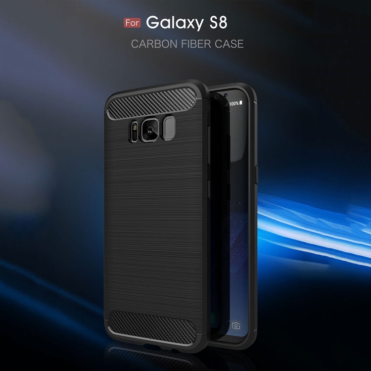 For Galaxy S8 Brushed Carbon Fiber Texture Shockproof TPU Protective Cover Case (Red) - free shipping - PMC TechLife - Order now!