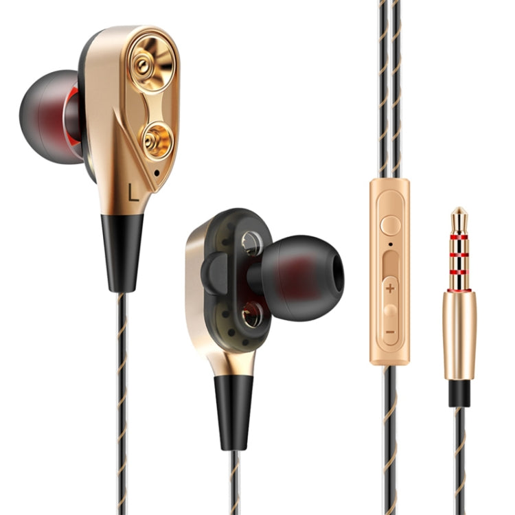 QKZ CK8 HiFi In-ear Four Unit Sports Music Headphones (Gold) - Sport Earphone by QKZ | Online Shopping South Africa | PMC Jewellery