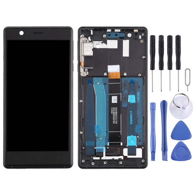 TFT LCD Screen for Nokia 3 TA-1032 Digitizer Full Assembly with Frame & Side Keys (Black) - free shipping - PMC TechLife - Order now!