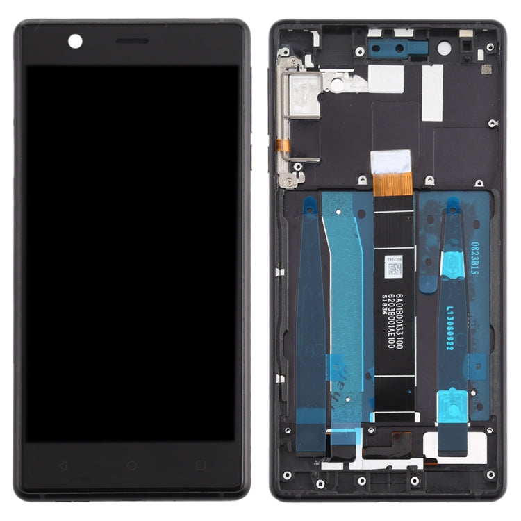 TFT LCD Screen for Nokia 3 TA-1032 Digitizer Full Assembly with Frame & Side Keys (Black) - free shipping - PMC TechLife - Order now!