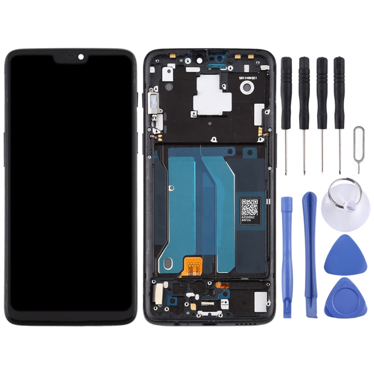 For OnePlus 6 A6000 TFT Material LCD Screen and Digitizer Full Assembly with Frame (Black) - free shipping - PMC TechLife - Order now!