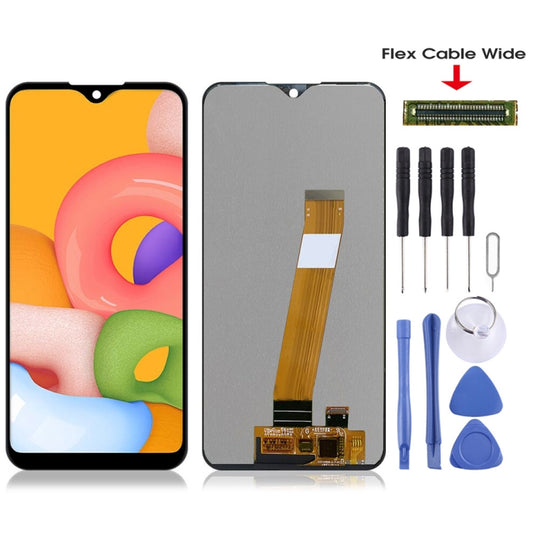 Original PLS TFT LCD Screen (Flex Cable Wide) for Samsung Galaxy A01 (Black) - LCD Screen by PMC Jewellery | Online Shopping South Africa | PMC Jewellery