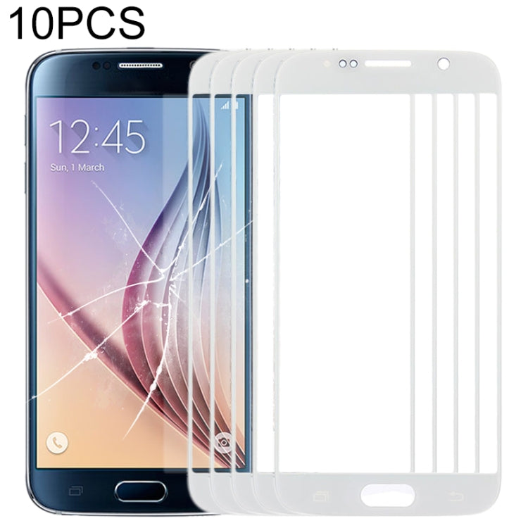For Samsung Galaxy S6 / G920F 10pcs Front Screen Outer Glass Lens (White) - Outer Glass Lens by PMC Jewellery | Online Shopping South Africa | PMC Jewellery