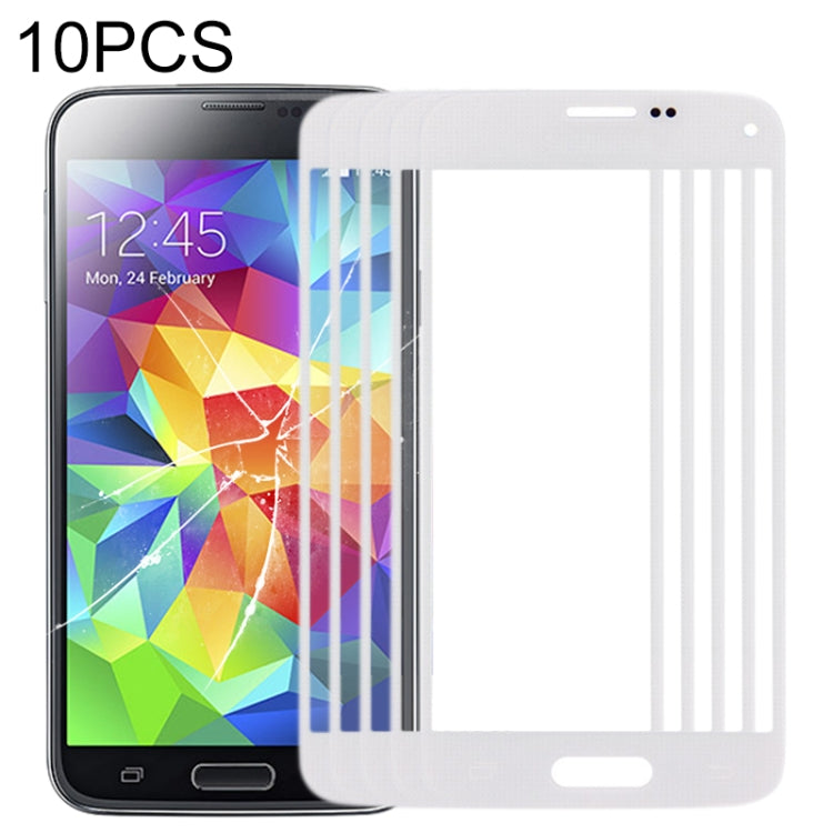 For Samsung Galaxy S5 mini  10pcs Front Screen Outer Glass Lens (White) - Outer Glass Lens by PMC Jewellery | Online Shopping South Africa | PMC Jewellery