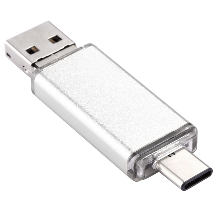 16GB 3 in 1 USB-C / Type-C + USB 2.0 + OTG Flash Disk, For Type-C Smartphones & PC Computer(Silver) - free shipping - PMC TechLife - Order now!