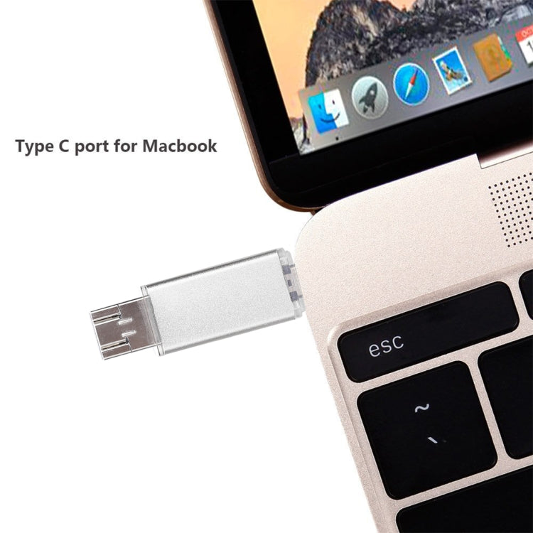 16GB 3 in 1 USB-C / Type-C + USB 2.0 + OTG Flash Disk, For Type-C Smartphones & PC Computer(Silver) - free shipping - PMC TechLife - Order now!