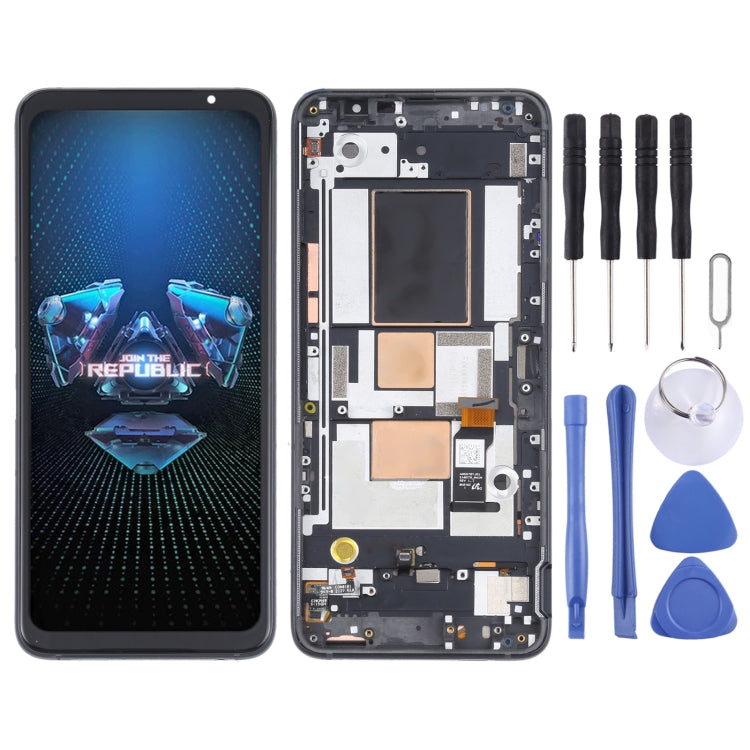 Original OLED LCD Screen for Asus ROG Phone 5 ZS673KS Digitizer Full Assembly with Frame���Black) - LCD Screen by PMC TechLife | Online Shopping South Africa | PMC TechLife