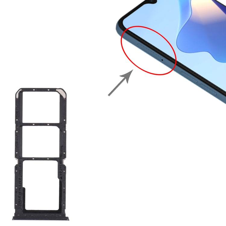 For OPPO A16 / A16S CPH2269 CPH2271  SIM Card Tray + SIM Card Tray + Micro SD Card Tray (Black) - free shipping - PMC TechLife - Order now!