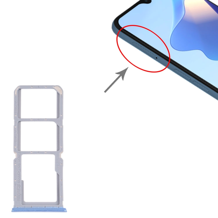For OPPO A16 / A16S CPH2269 CPH2271  SIM Card Tray + SIM Card Tray + Micro SD Card Tray (Blue) - Card Tray by PMC TechLife | Online Shopping South Africa | PMC TechLife | Buy Now Pay Later Mobicred