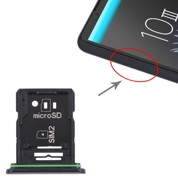 Original SIM Card Tray + SIM Card Tray / Micro SD Card Tray for Sony Xperia 10 III(Black) - Card Tray by PMC TechLife | Online Shopping South Africa | PMC TechLife