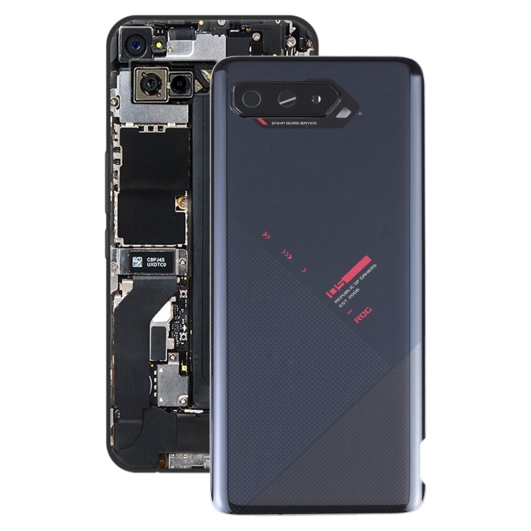 Glass Battery Back Cover for Asus ROG Phone 5 ZS673KS(Jet Black) - Back Cover by PMC TechLife | Online Shopping South Africa | PMC TechLife | Buy Now Pay Later Mobicred