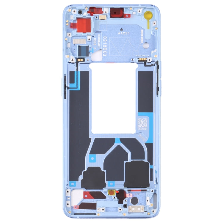 For OPPO Reno7 5G China PFJM10 Original Front Housing LCD Frame Bezel Plate (Blue) - Frame Bezel Plate by PMC TechLife | Online Shopping South Africa | PMC TechLife