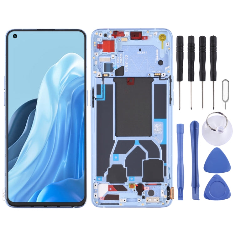 Original LCD Screen For OPPO Reno7 5G China PFJM10 Digitizer Full Assembly with Frame (Blue) - free shipping - PMC TechLife - Order now!