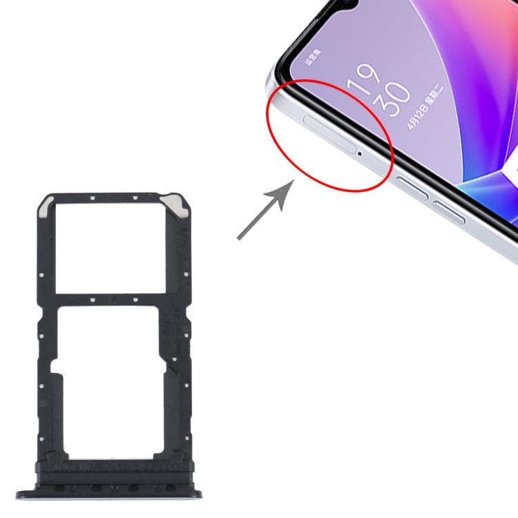 For OPPO A57 5G / A77 5G / K10 5G SIM Card Tray + SIM / Micro SD Card Tray (Black) - Card Tray by PMC TechLife | Online Shopping South Africa | PMC TechLife | Buy Now Pay Later Mobicred