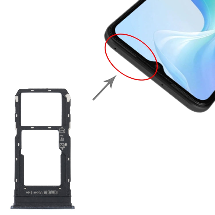For vivo Y33S / Y33T SIM Card Tray + SIM / Micro SD Card Tray (Black) - Card Tray by PMC TechLife | Online Shopping South Africa | PMC TechLife | Buy Now Pay Later Mobicred