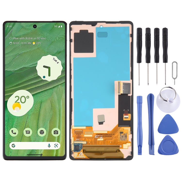 AMOLED LCD Screen For Google Pixel 7 GVU6C GQML3 Digitizer Full Assembly with Frame (Black) - free shipping - PMC TechLife - Order now!