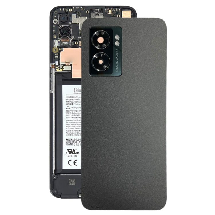For OnePlus Nord N300 CPH2389 Battery Back Cover with Camera Lens Cover(Black) - Back Cover by PMC TechLife | Online Shopping South Africa | PMC TechLife