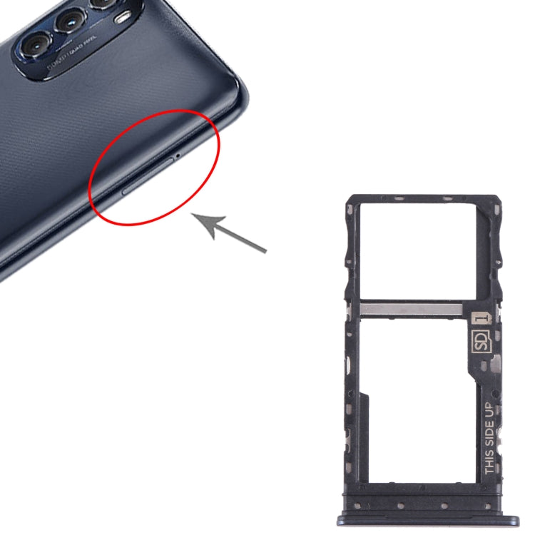 For Motorola Moto G 2022 SIM Card Tray + Micro SD Card Tray (Black) - Card Socket by PMC TechLife | Online Shopping South Africa | PMC TechLife | Buy Now Pay Later Mobicred