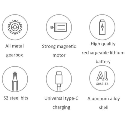 25 in 1 Original Xiaomi Mijia Electric Precision Screwdriver Kit Rechargeable Magnetic Aluminum Case - Screwdriver Set by Xiaomi | Online Shopping South Africa | PMC Jewellery | Buy Now Pay Later Mobicred