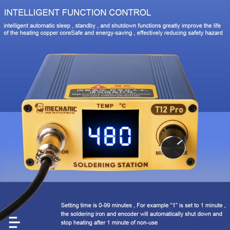 Mechanic T12 Pro Intelligent Anti-static Digital Heating Solder Station, EU Plug - Soldering Iron Stand by MECHANIC | Online Shopping South Africa | PMC Jewellery | Buy Now Pay Later Mobicred