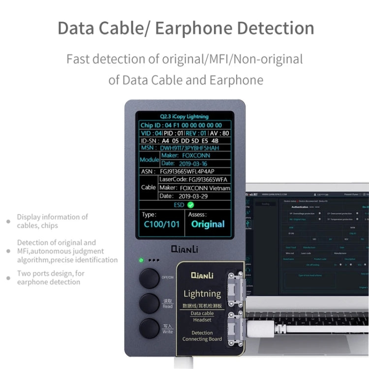 For iPhone 6 - 14 Pro Max 5 in 1 Qianli iCopy Plus 2.2 Repair Detection Programmer Set, Plug: US - Repair Programmer by QIANLI | Online Shopping South Africa | PMC Jewellery