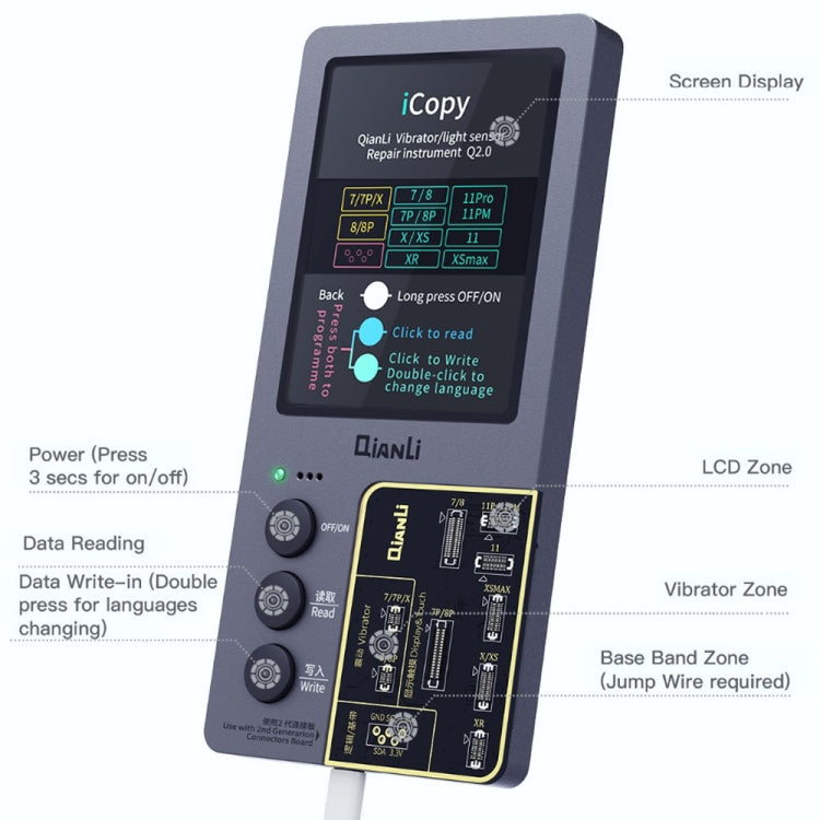 For iPhone 6 - 14 Pro Max 5 in 1 Qianli iCopy Plus 2.2 Repair Detection Programmer Set, Plug: EU - Repair Programmer by QIANLI | Online Shopping South Africa | PMC Jewellery | Buy Now Pay Later Mobicred