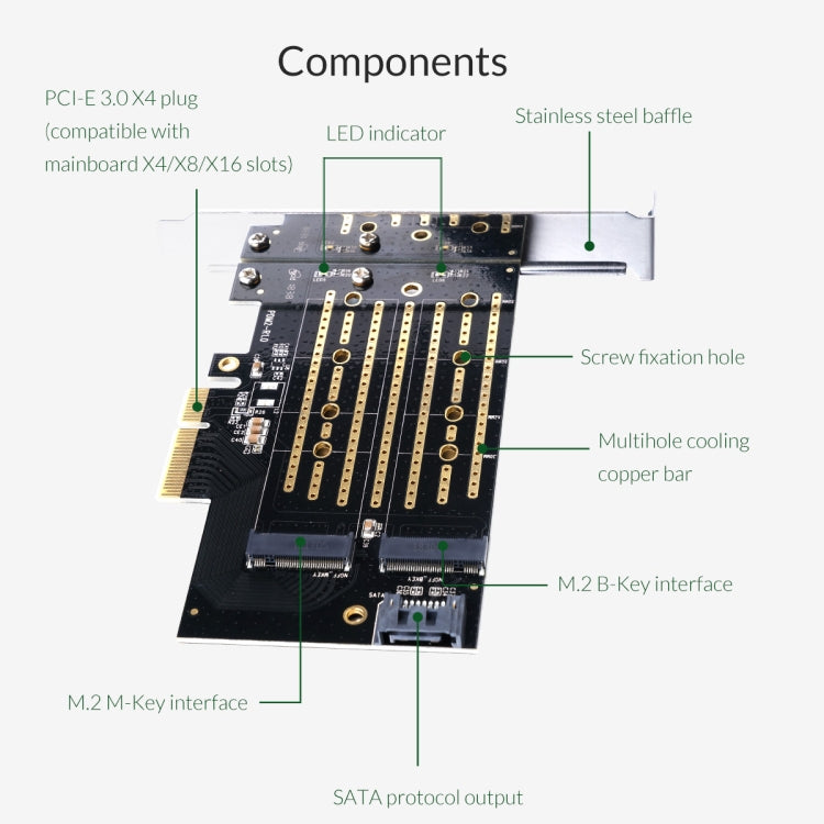 ORICO PDM2 M.2 NVME to PCI-E 3.0 X4 Expansion Card - free shipping - PMC TechLife - Order now!