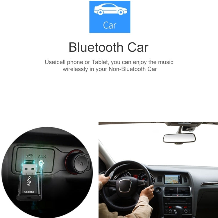 MSD168 2 in 1 Bluetooth Transmitter Receiver Mini 3.5mm AUX Stereo Wireless Bluetooth 5.0 Adapter For Car TV PC MP3 - Audio Receiver Transmitter by PMC Jewellery | Online Shopping South Africa | PMC Jewellery