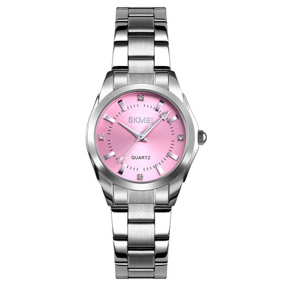 SKmei 1620 Delicate Rhinestone Creative Casual Waterproof Quartz Women Watch Steel Strap Watch(Pink) - Alloy Watches by SKMEI | Online Shopping South Africa | PMC Jewellery | Buy Now Pay Later Mobicred