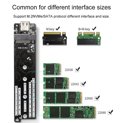 ORICO TCM2M-C3 M.2 SSD Dual Protocol Hard Disk Case - HDD Enclosure by ORICO | Online Shopping South Africa | PMC Jewellery
