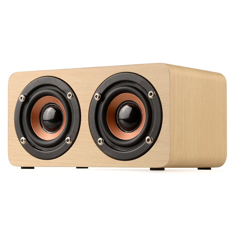 W5 Portable HiFi Shock Bass Wooden Bluetooth Speaker(Yellow) - Mini Speaker by PMC TechLife | Online Shopping South Africa | PMC TechLife | Buy Now Pay Later Mobicred