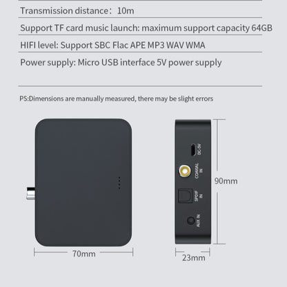 T6 Bluetooth 5.0 Computer TV Transmitter Fiber coaxial AUX Multifunction TF Card HiFI Bluetooth Audio transmitter - Audio Receiver Transmitter by PMC Jewellery | Online Shopping South Africa | PMC Jewellery