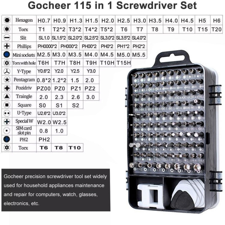115 in 1 Precision Screw Driver Mobile Phone Computer Disassembly Maintenance Tool Set(Blue) - Screwdriver Set by PMC TechLife | Online Shopping South Africa | PMC TechLife