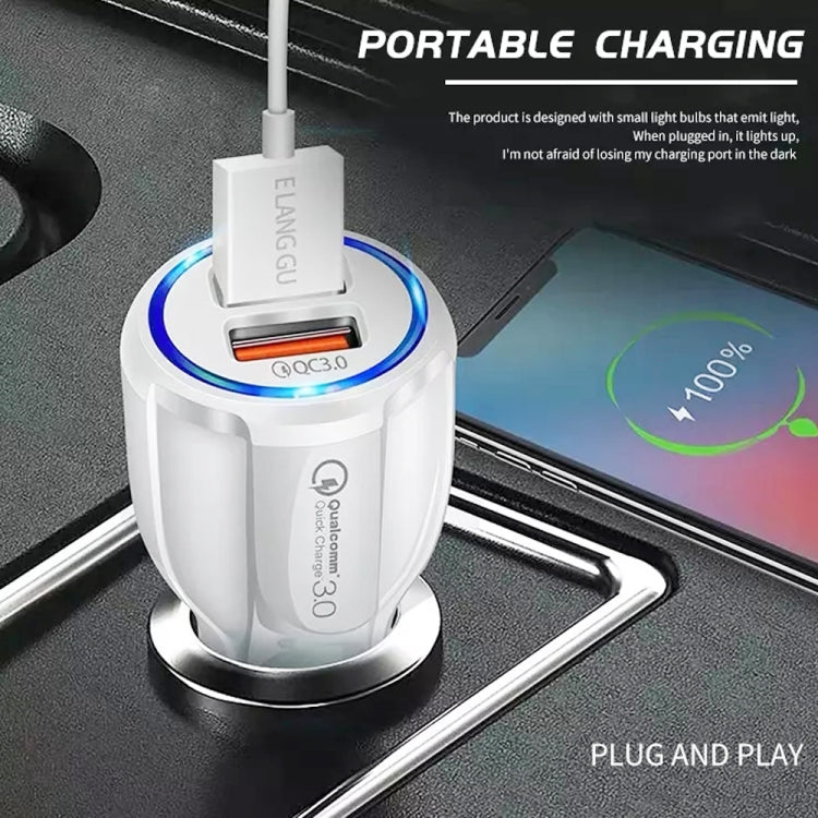 Qc3.0 Dual USB 6A Vehicle Fast Charger / Mobile Phone Tablet Fast Charging(White) - Car Charger by PMC TechLife | Online Shopping South Africa | PMC TechLife