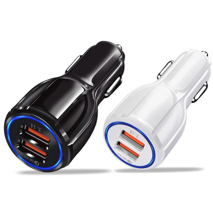 Qc3.0 Dual USB 6A Vehicle Fast Charger / Mobile Phone Tablet Fast Charging(White) - Car Charger by PMC TechLife | Online Shopping South Africa | PMC TechLife