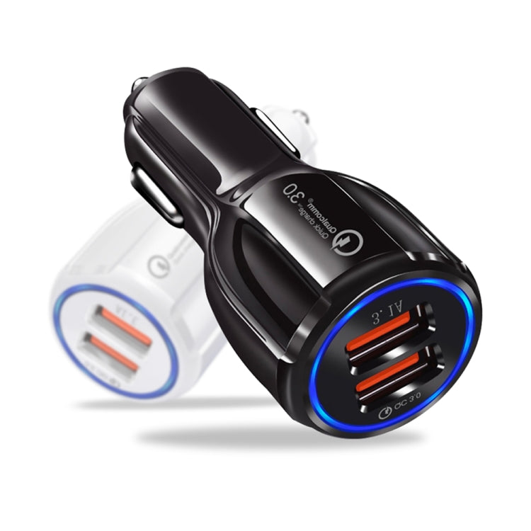 Qc3.0 Dual USB 6A Vehicle Fast Charger / Mobile Phone Tablet Fast Charging(White) - Car Charger by PMC TechLife | Online Shopping South Africa | PMC TechLife