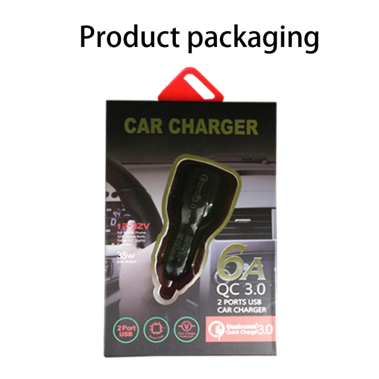 Qc3.0 Dual USB Car Charger + Micro USB Fast Charging Cable Car Charging Kit(Black) - Car Charger by PMC TechLife | Online Shopping South Africa | PMC TechLife