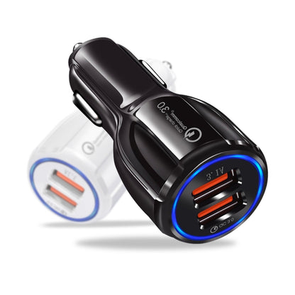 LZ-681 QC3.0 Dual USB Car Charging + Type-C Fast Charging Cable Car Charging Kit(Black) - Car Charger by PMC Jewellery | Online Shopping South Africa | PMC Jewellery