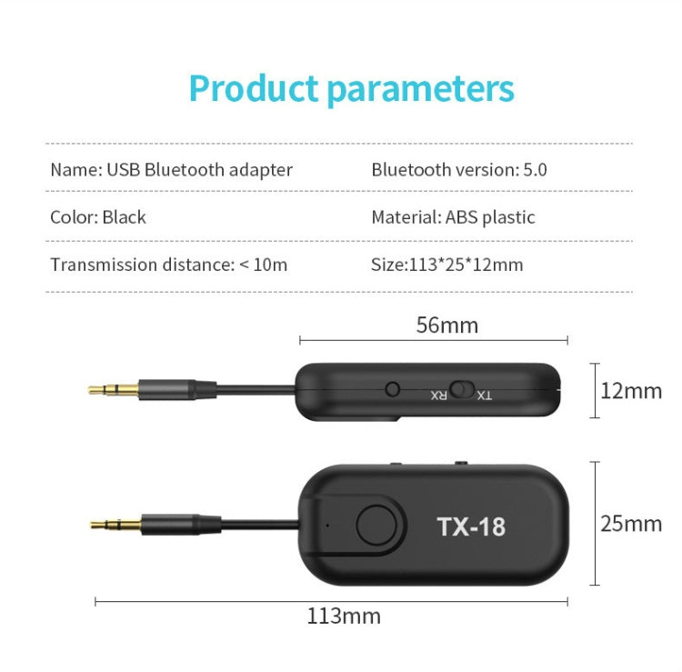 TX18 CSR8670 Bluetooth 5.0 Wireless Audio Receiving And Transmitting Two-in-one AptX AptxLL Support One-Drag-Two - Audio Receiver Transmitter by PMC Jewellery | Online Shopping South Africa | PMC Jewellery