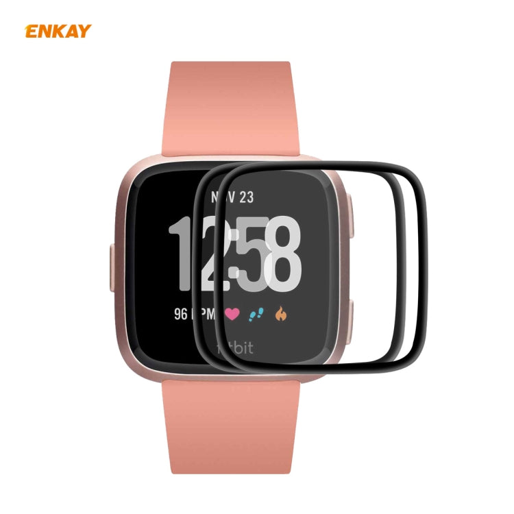 2 PCS For Fitbit Versa 3 / Fitbit Sense ENKAY Hat-Prince 3D Full Screen Soft PC Edge + PMMA HD Screen Protector Film - Screen Protector by ENKAY | Online Shopping South Africa | PMC Jewellery | Buy Now Pay Later Mobicred