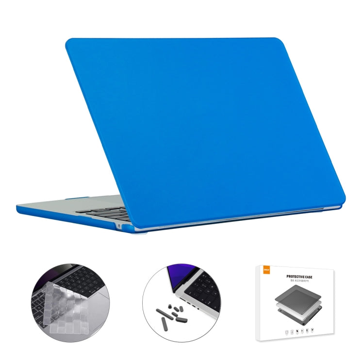 For MacBook Air 13.6 2022 A2681 EU Version ENKAY 3 in 1 Matte Laptop Case with TPU Keyboard Film / Anti-dust Plugs (Dark Blue) - MacBook Air Cases by ENKAY | Online Shopping South Africa | PMC Jewellery