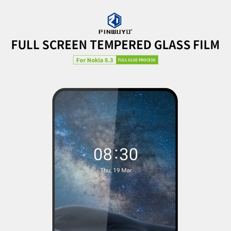 For Nokia 8.3 PINWUYO 9H 2.5D Full Screen Tempered Glass Film(Black) - Nokia Tempered Glass by PINWUYO | Online Shopping South Africa | PMC TechLife | Buy Now Pay Later Mobicred