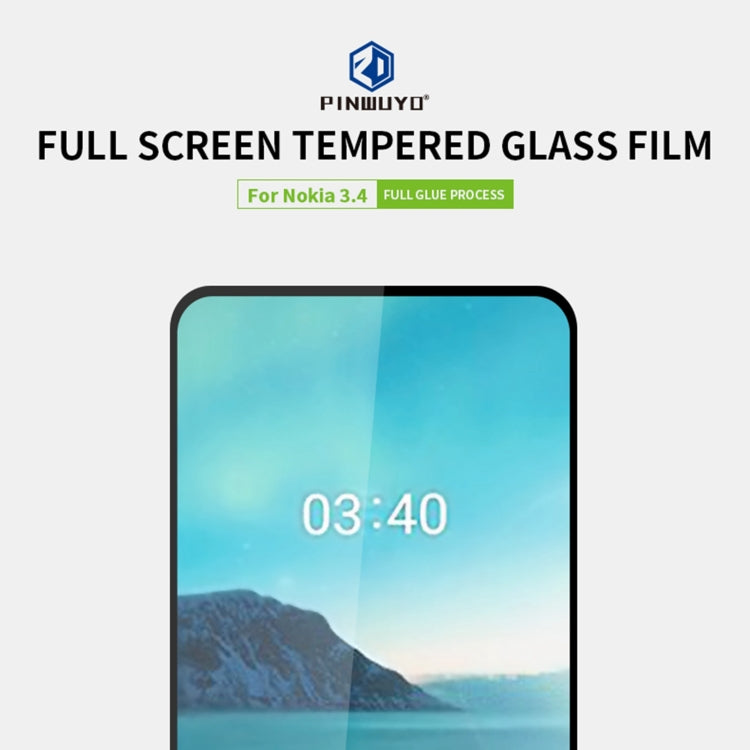 For Nokia 3.4 PINWUYO 9H 2.5D Full Screen Tempered Glass Film(Black) - Nokia Tempered Glass by PINWUYO | Online Shopping South Africa | PMC TechLife | Buy Now Pay Later Mobicred