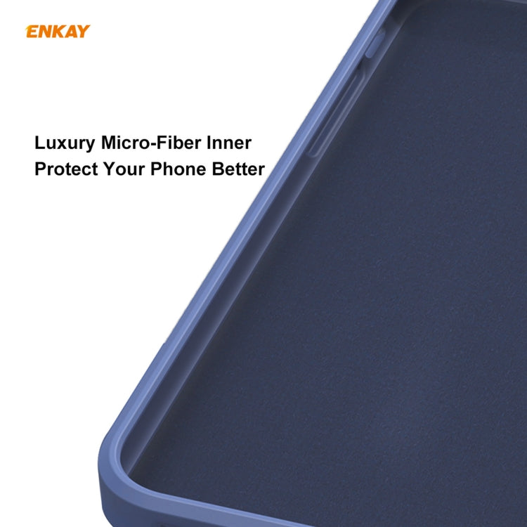 For iPhone 12 Pro Hat-Prince ENKAY ENK-PC069 Liquid Silicone Straight Edge Shockproof Protective Case(Navy Blue) - iPhone 12 / 12 Pro Cases by ENKAY | Online Shopping South Africa | PMC TechLife | Buy Now Pay Later Mobicred