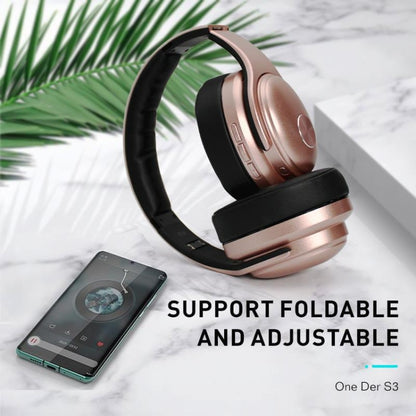 OneDer S3 2 in1 Headphone & Speaker Portable Wireless Bluetooth Headphone Noise Cancelling Over Ear Stereo(Gold) - Headset & Headphone by OneDer | Online Shopping South Africa | PMC Jewellery | Buy Now Pay Later Mobicred