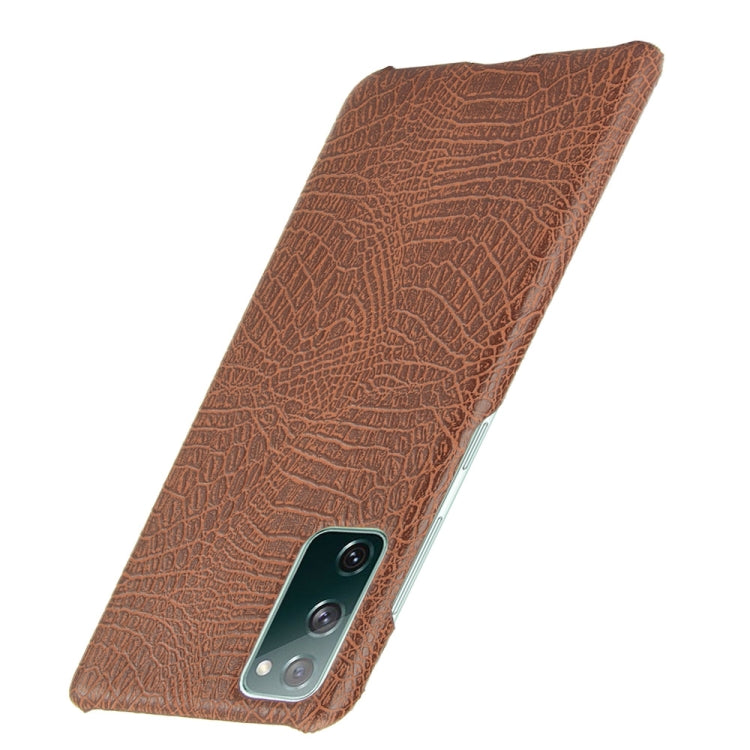 For Samsung Galaxy S20 FE Shockproof Crocodile Texture PC + PU Case(Brown) - Galaxy S20 FE Cases by NILLKIN | Online Shopping South Africa | PMC Jewellery