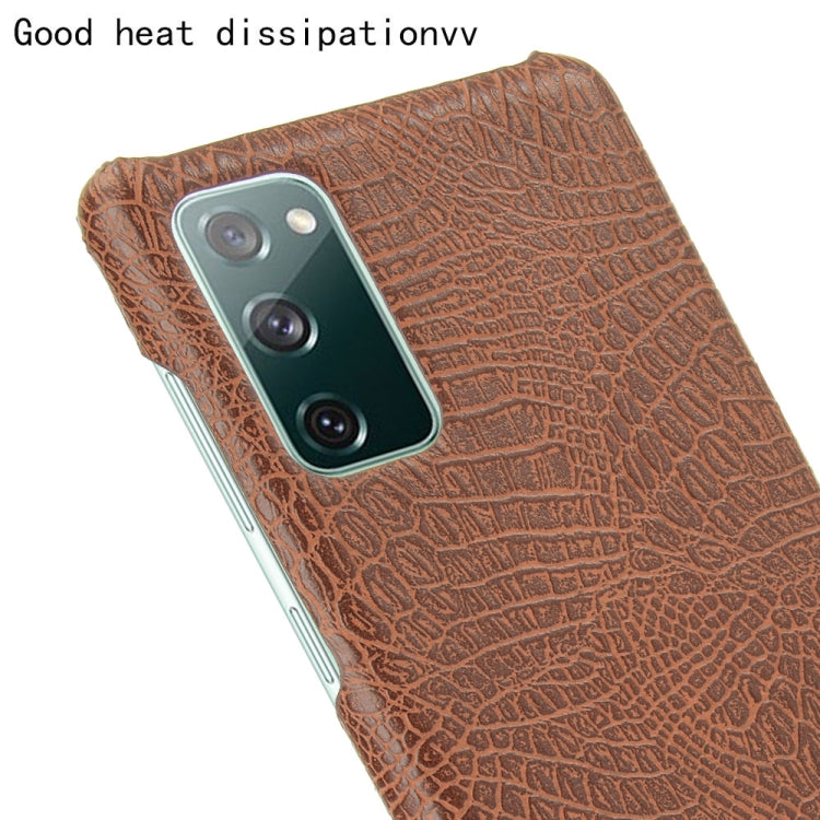 For Samsung Galaxy S20 FE Shockproof Crocodile Texture PC + PU Case(Brown) - Galaxy S20 FE Cases by NILLKIN | Online Shopping South Africa | PMC TechLife